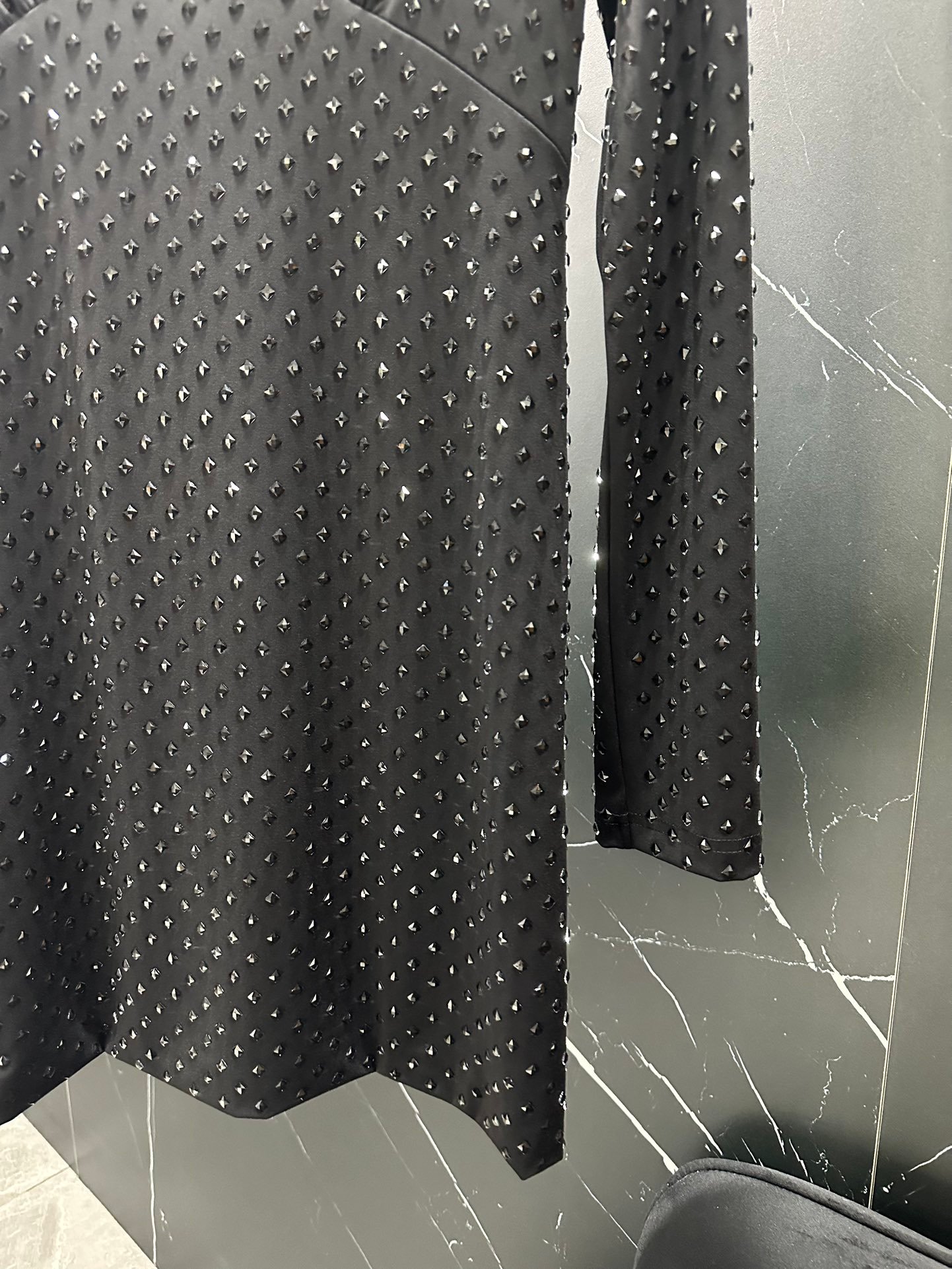 Self-portrait full-diamond V-neck dress W6011508 - Image 6