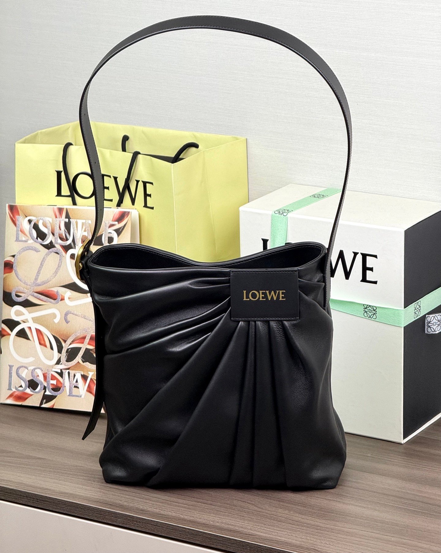 Loewe Draped tote in mellow nappa lambskin B6011601 - Image 2