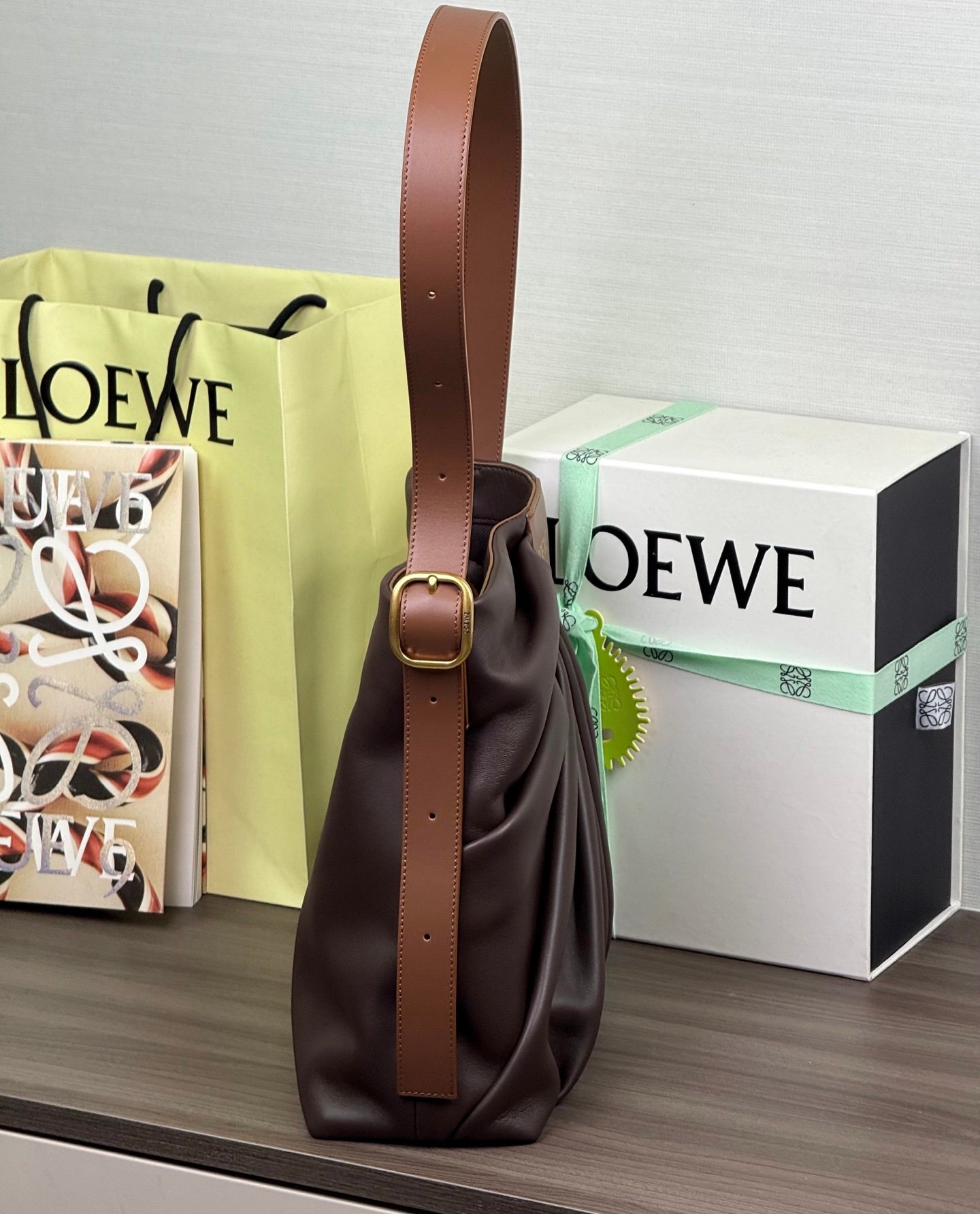 Loewe Draped tote in mellow nappa lambskin B6011601 - Image 4