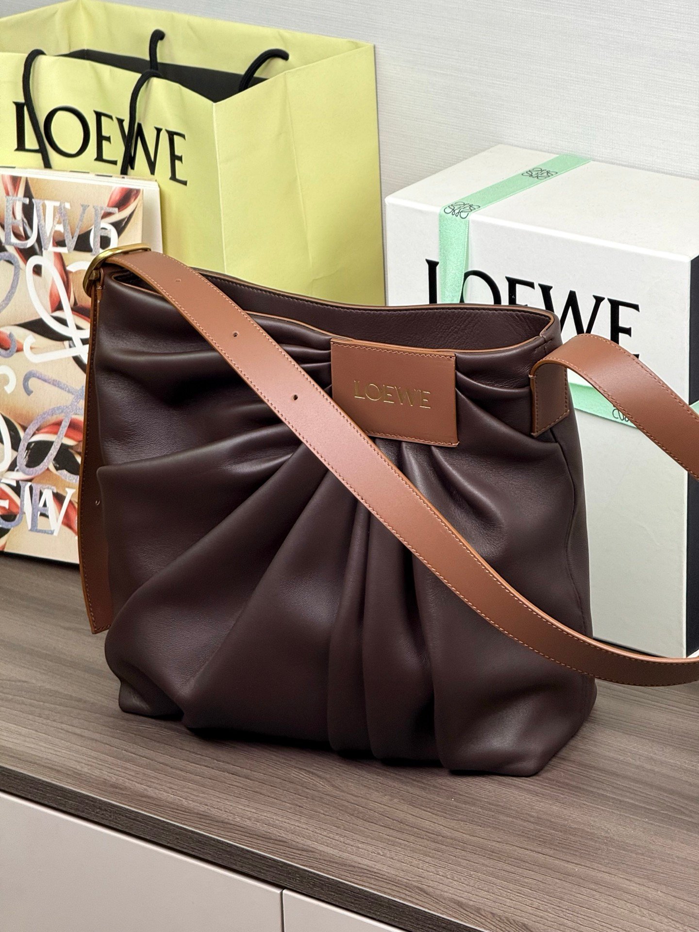 Loewe Draped tote in mellow nappa lambskin B6011601 - Image 7