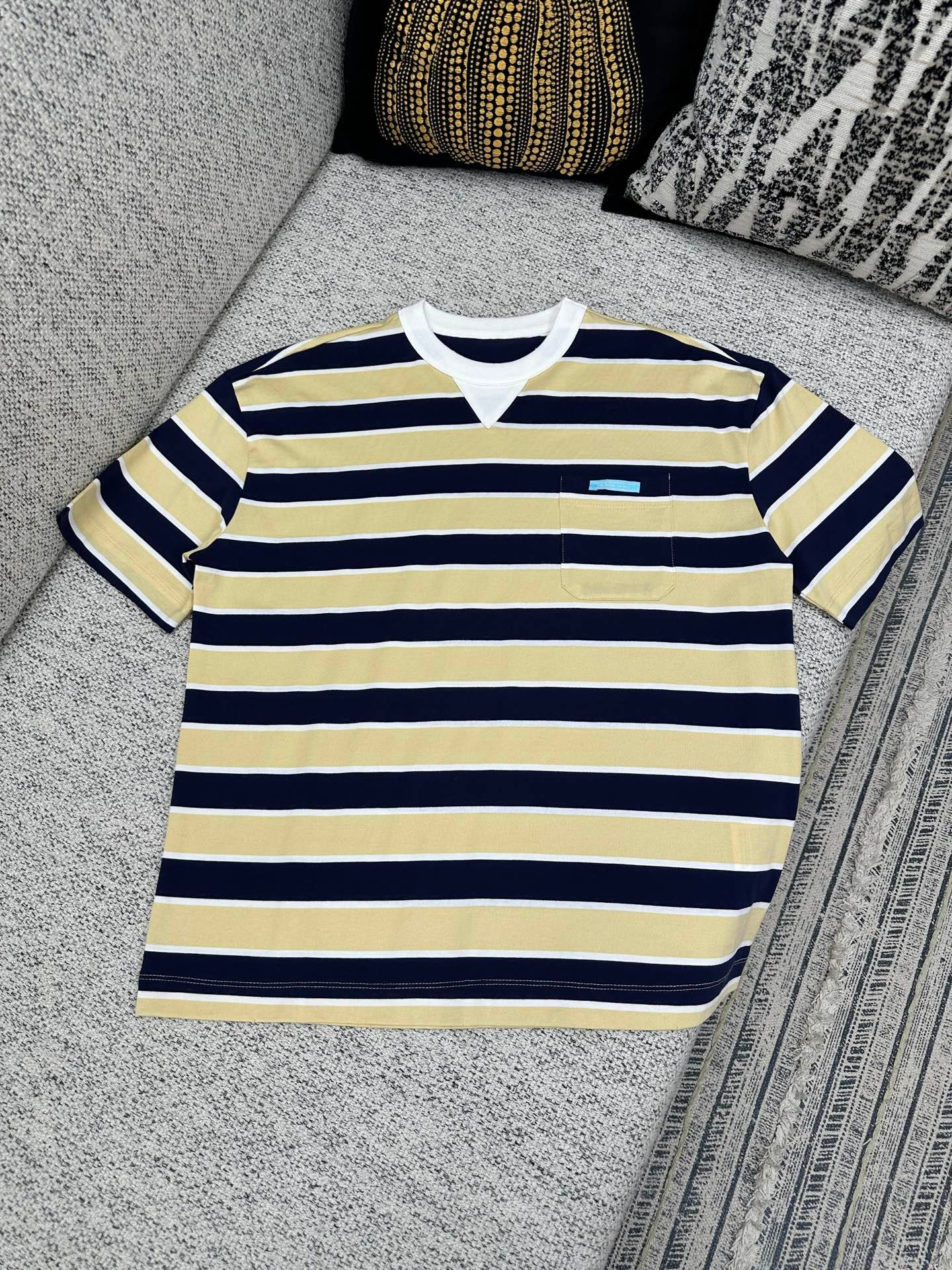Prada Striped Lisle Thread T-Shirt M6011701