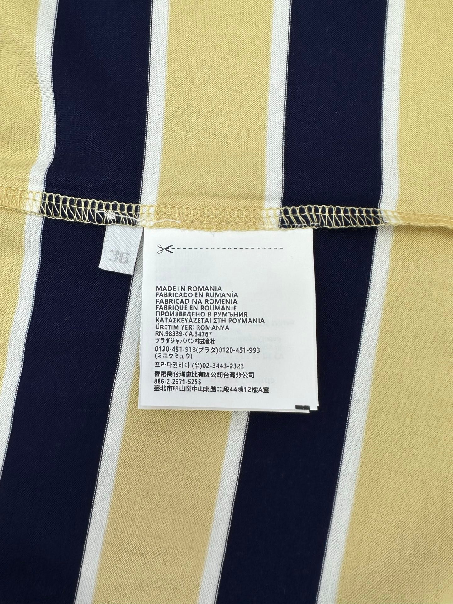 Prada Striped Lisle Thread T-Shirt M6011701 - Image 9
