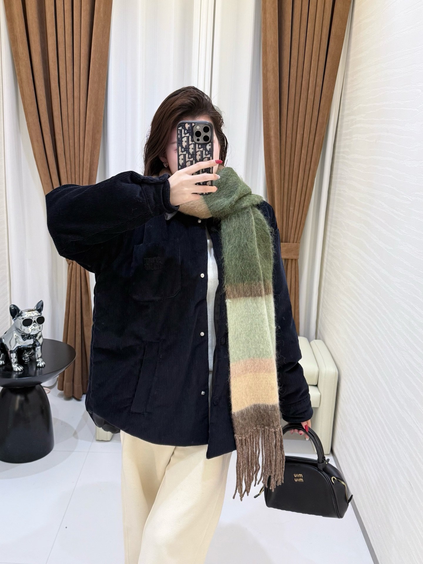 Miu Miu Corduroy And Nappa Leather Down Jacket W6012103 - Image 10