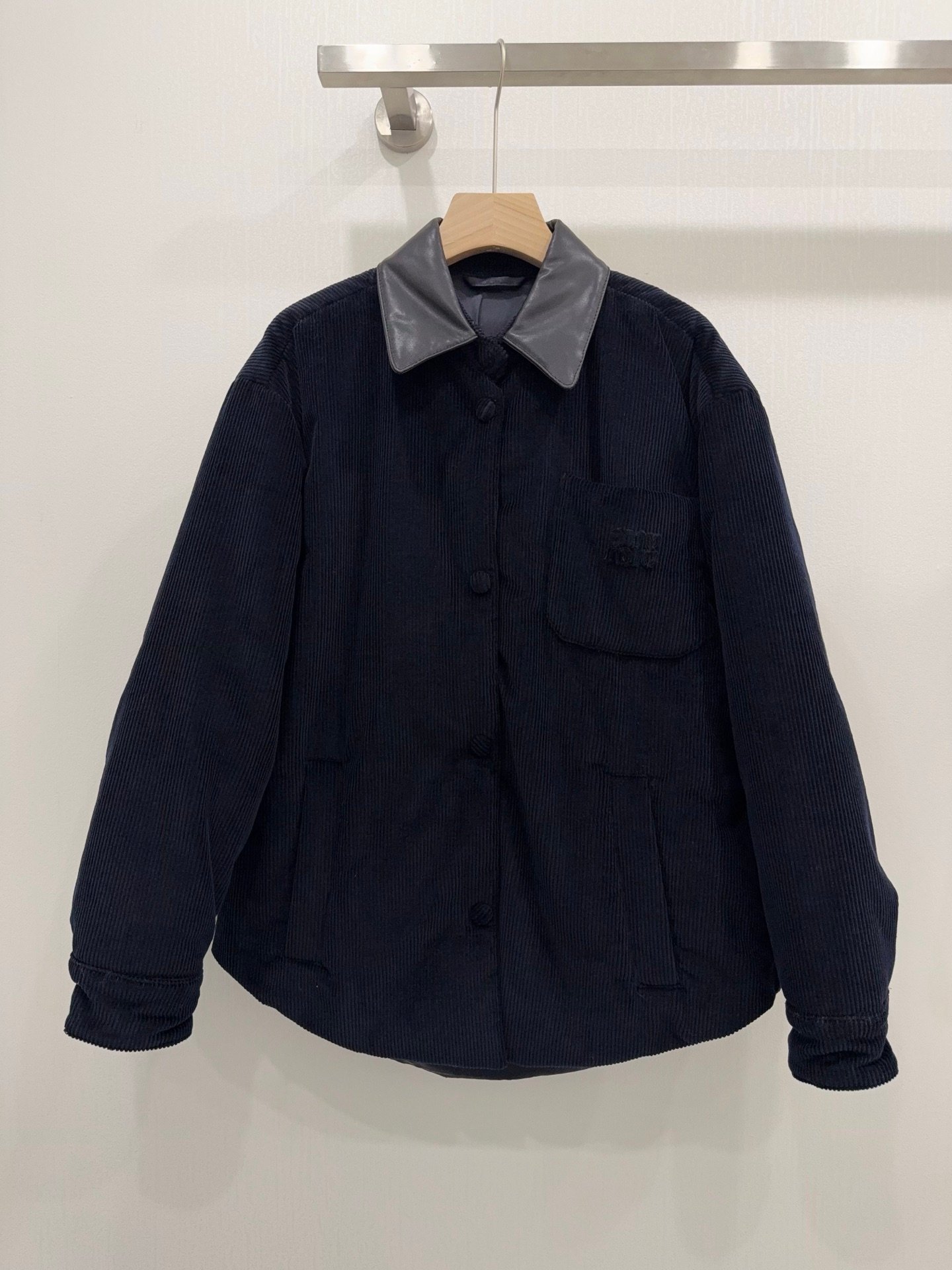 Miu Miu Corduroy And Nappa Leather Down Jacket W6012103