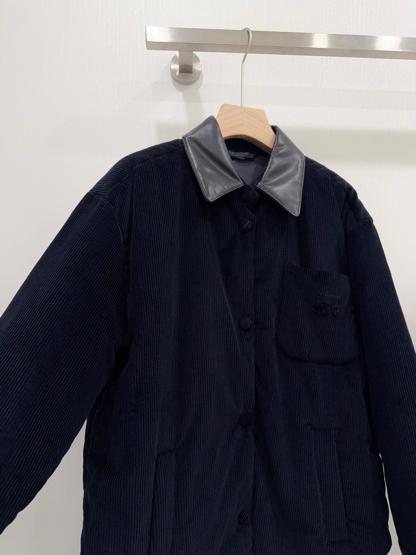 Miu Miu Corduroy And Nappa Leather Down Jacket W6012103 - Image 3