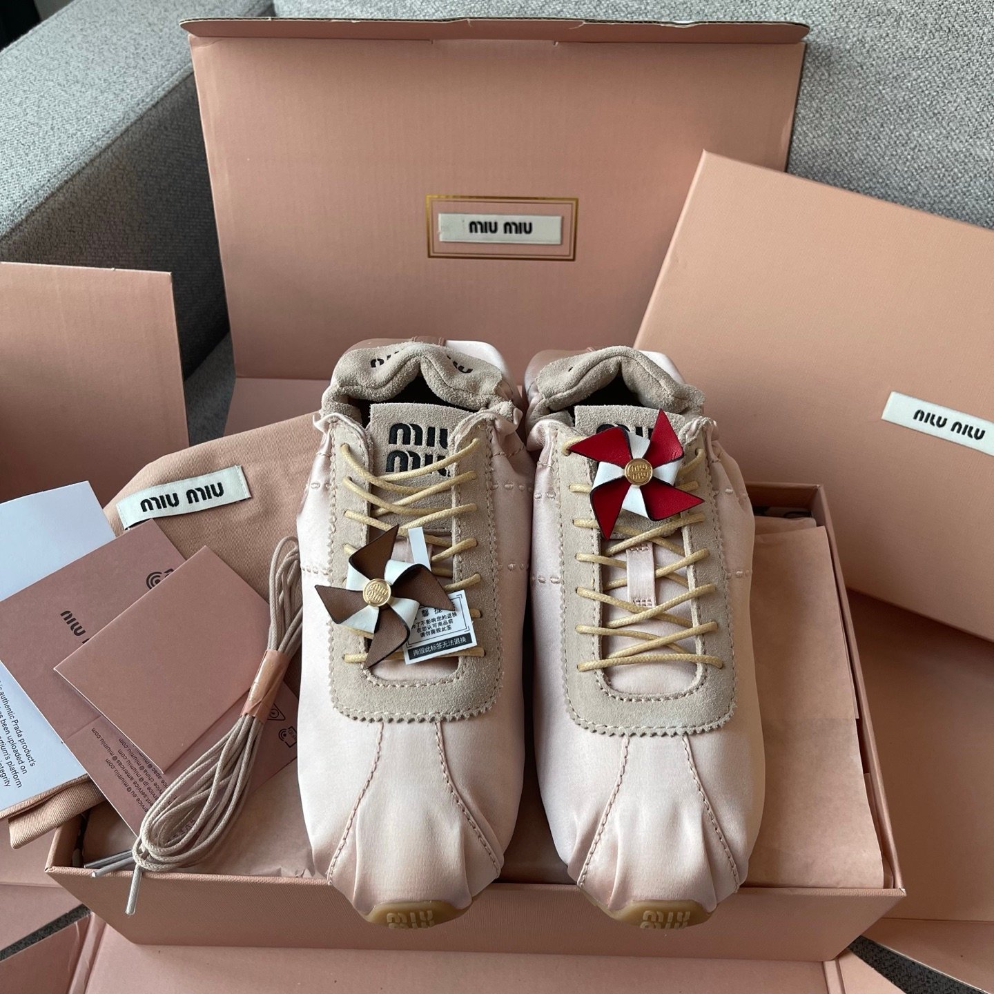 Miu Miu Plume Satin Low Top Sneaker B6012102 - Image 2