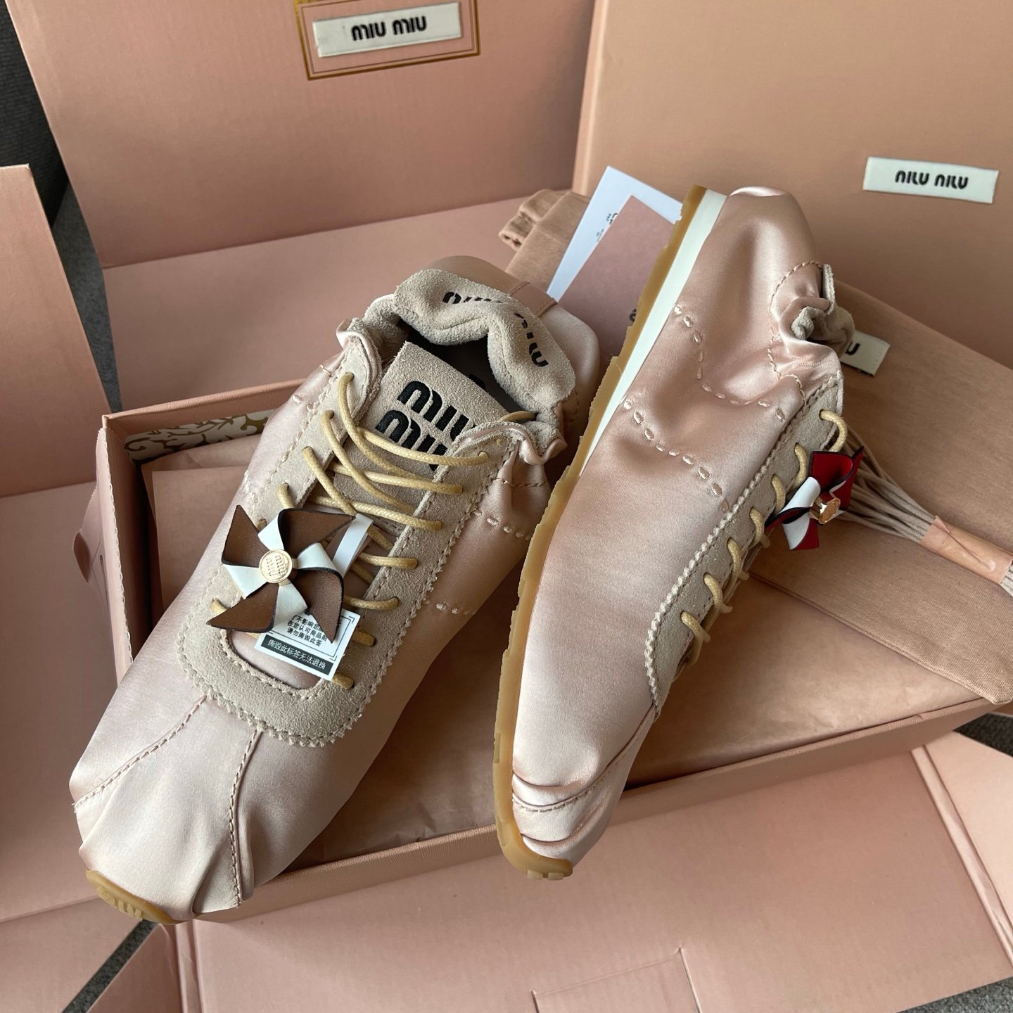 Miu Miu Plume Satin Low Top Sneaker B6012102 - Image 4