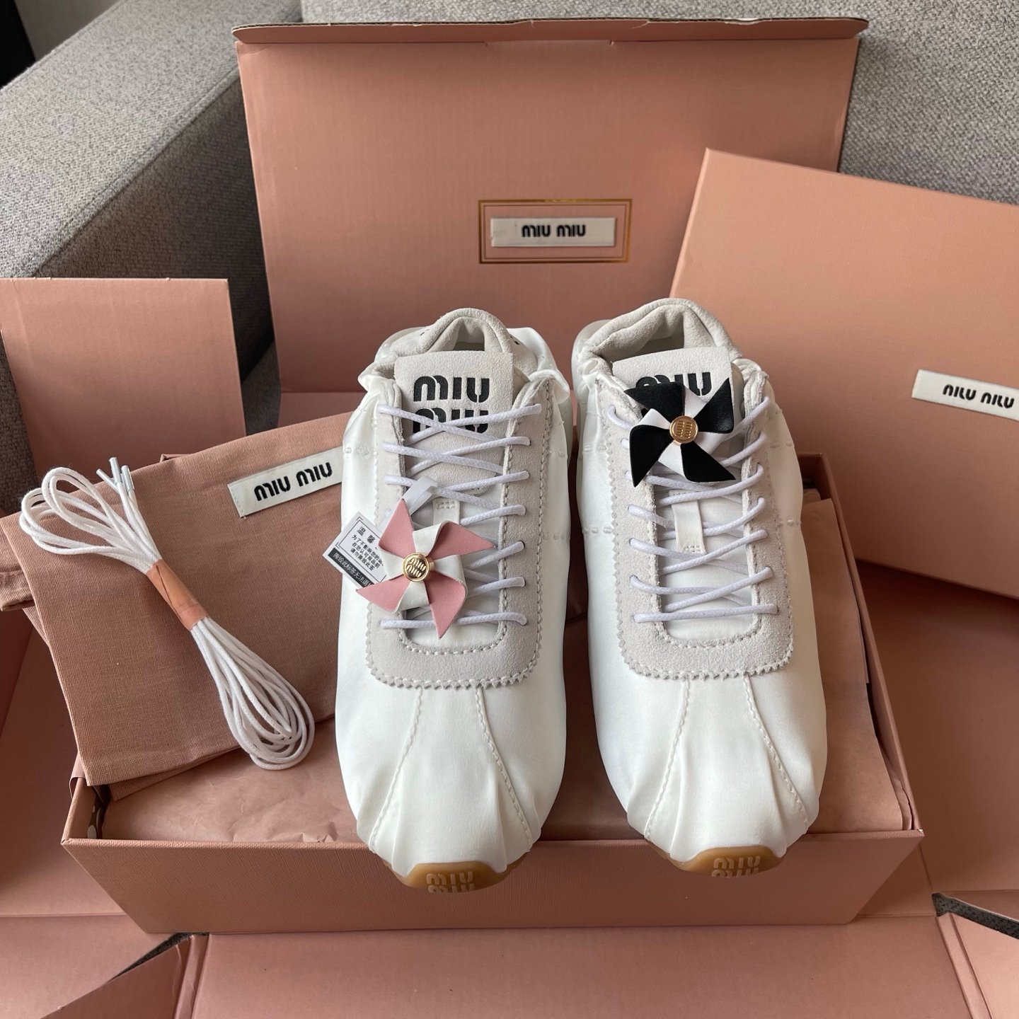 Miu Miu Plume Satin Low Top Sneaker B6012102 - Image 5
