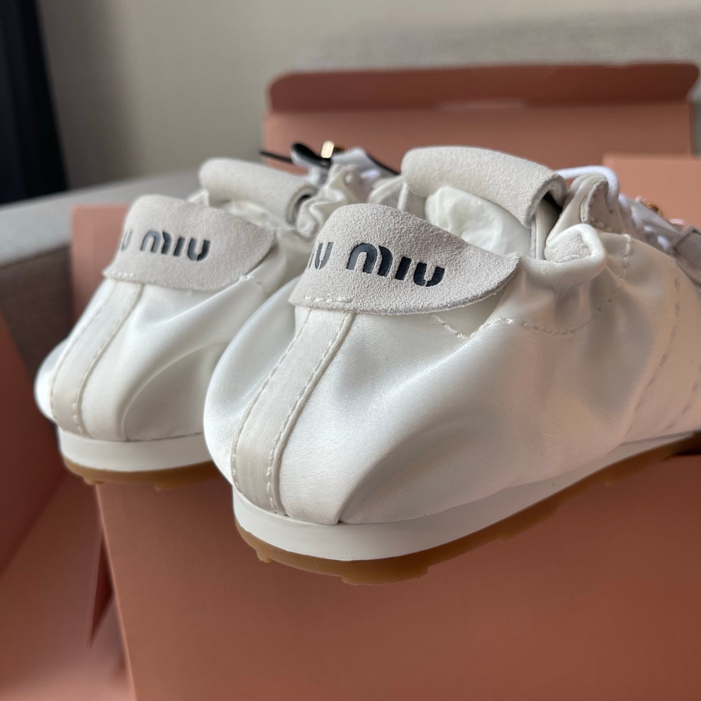 Miu Miu Plume Satin Low Top Sneaker B6012102 - Image 7
