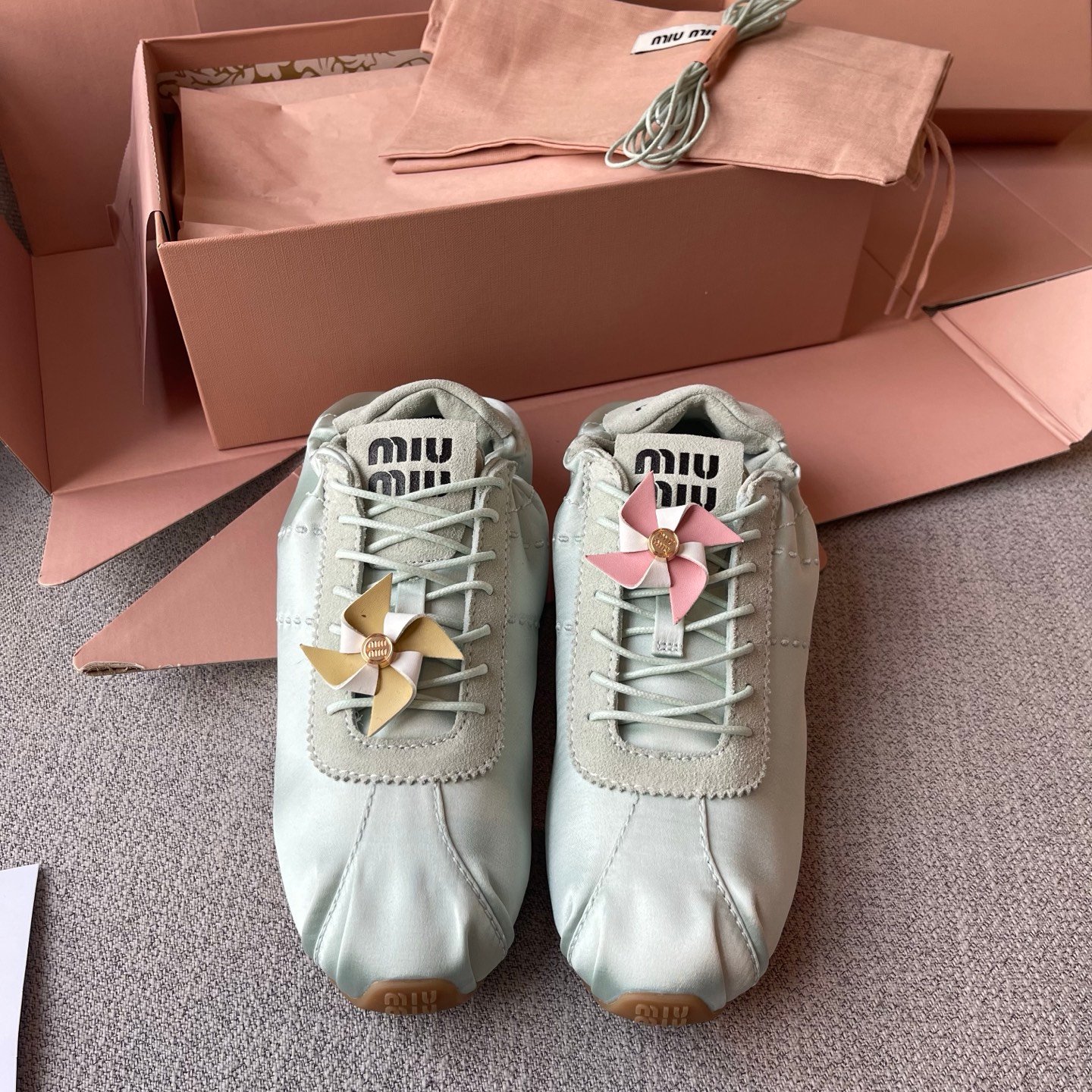 Miu Miu Plume Satin Low Top Sneaker B6012102 - Image 8