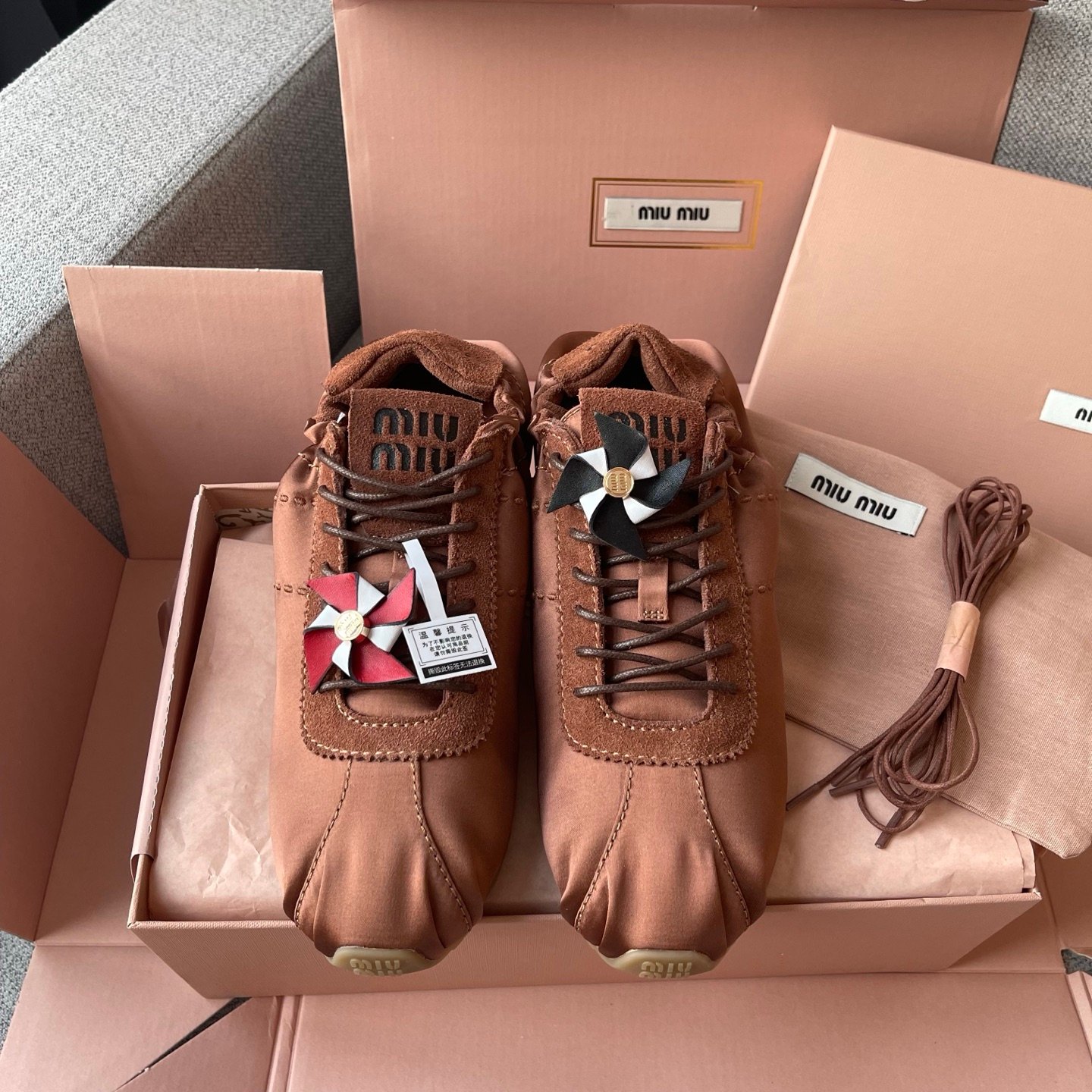 Miu Miu Plume Satin Low Top Sneaker B6012102 - Image 11