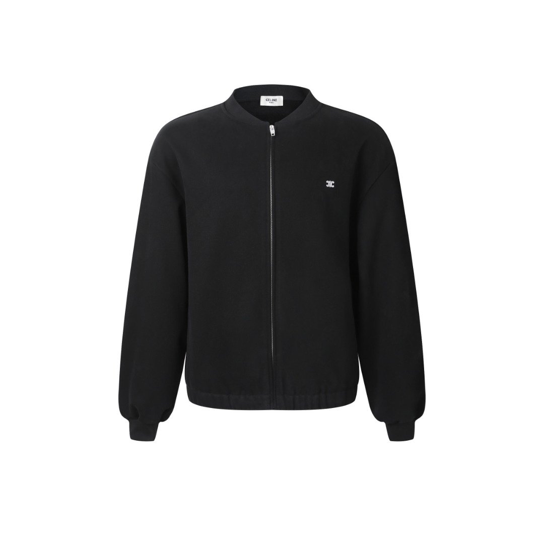 Celine black zipper aviator jacket M6012704