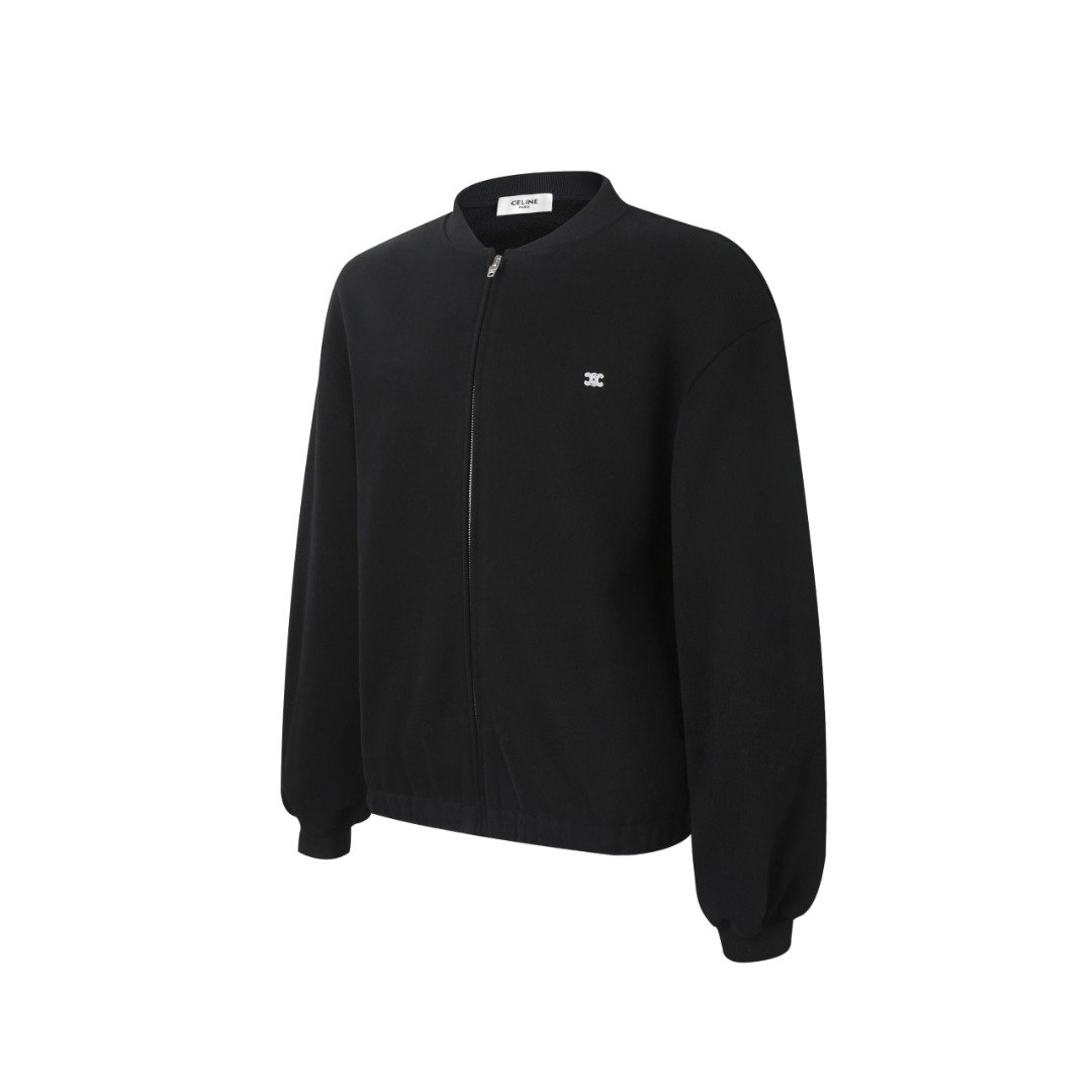Celine black zipper aviator jacket M6012704 - Image 3