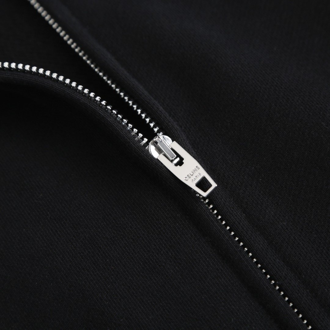 Celine black zipper aviator jacket M6012704 - Image 7