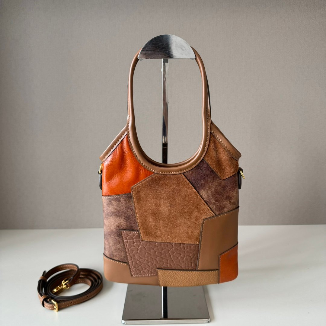 Miu Miu Cognac Ivy Leather Patchwork Bag B6013003 - Image 3