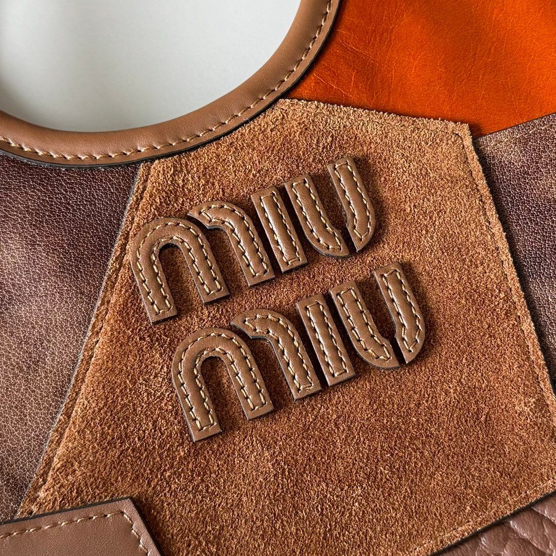 Miu Miu Cognac Ivy Leather Patchwork Bag B6013003 - Image 5