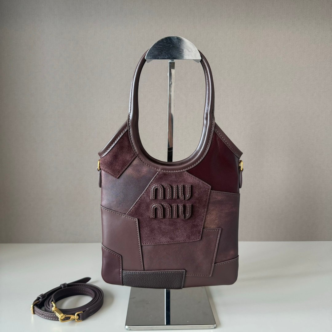 Miu Miu Cognac Ivy Leather Patchwork Bag B6013003 - Image 8