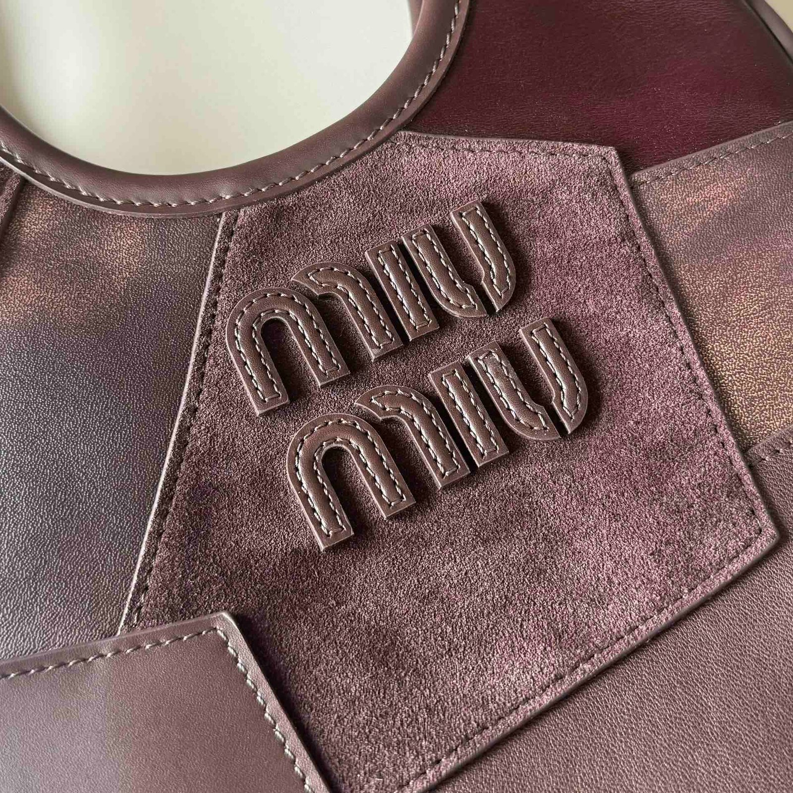 Miu Miu Cognac Ivy Leather Patchwork Bag B6013003 - Image 11