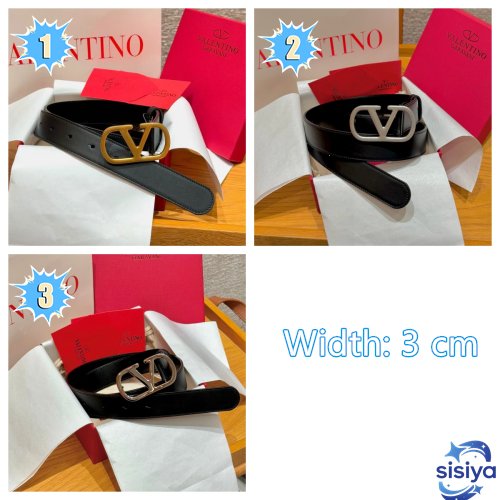 Valentino Garavani black leather VLogo belt B6011702
