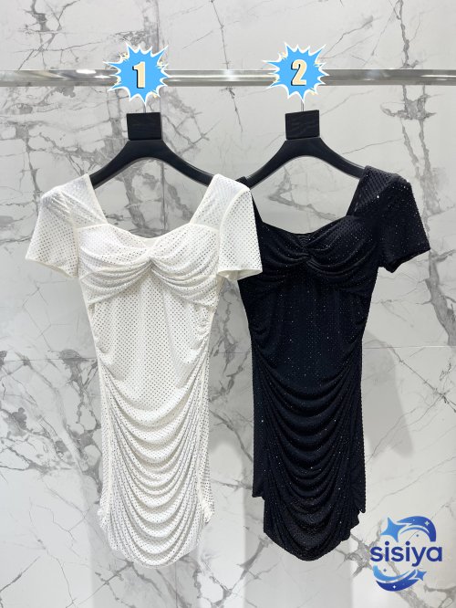 Self-Portrait Net-pleated Ruffled Slimming Dress W6021401