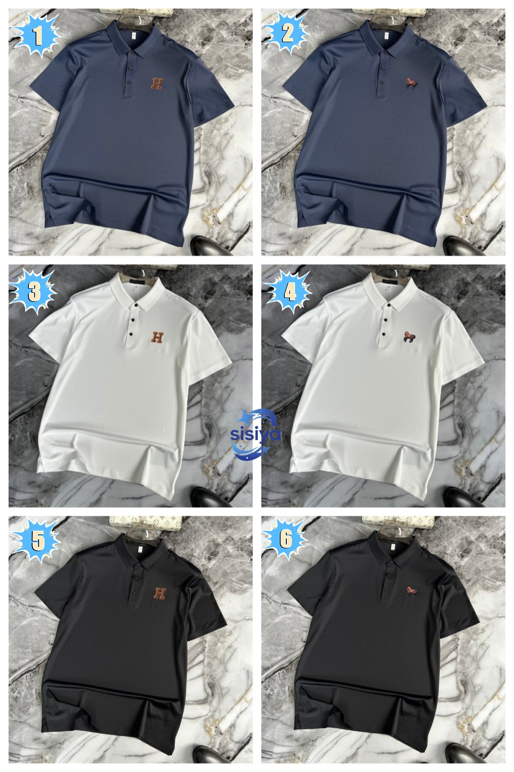 Hermès Invisible Adhesive Ice Silk Casual Business Short-Sleeved Polo Shirt M6022101