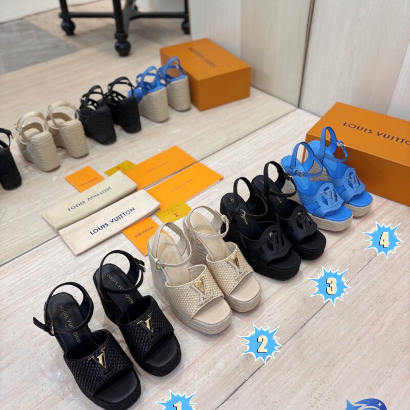 LV Rope-style Wedge Heel Sandals B6022703