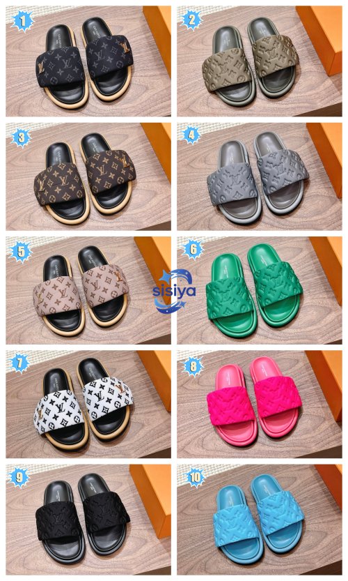 LV Velcro Embroidered Slippers B6020602