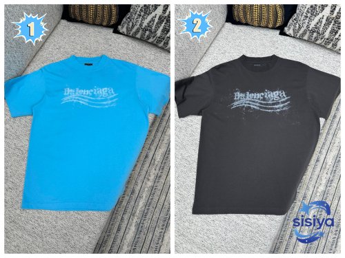 Balenciaga Plain Knit Printed Round Neck Pullover Short Sleeve W6020201