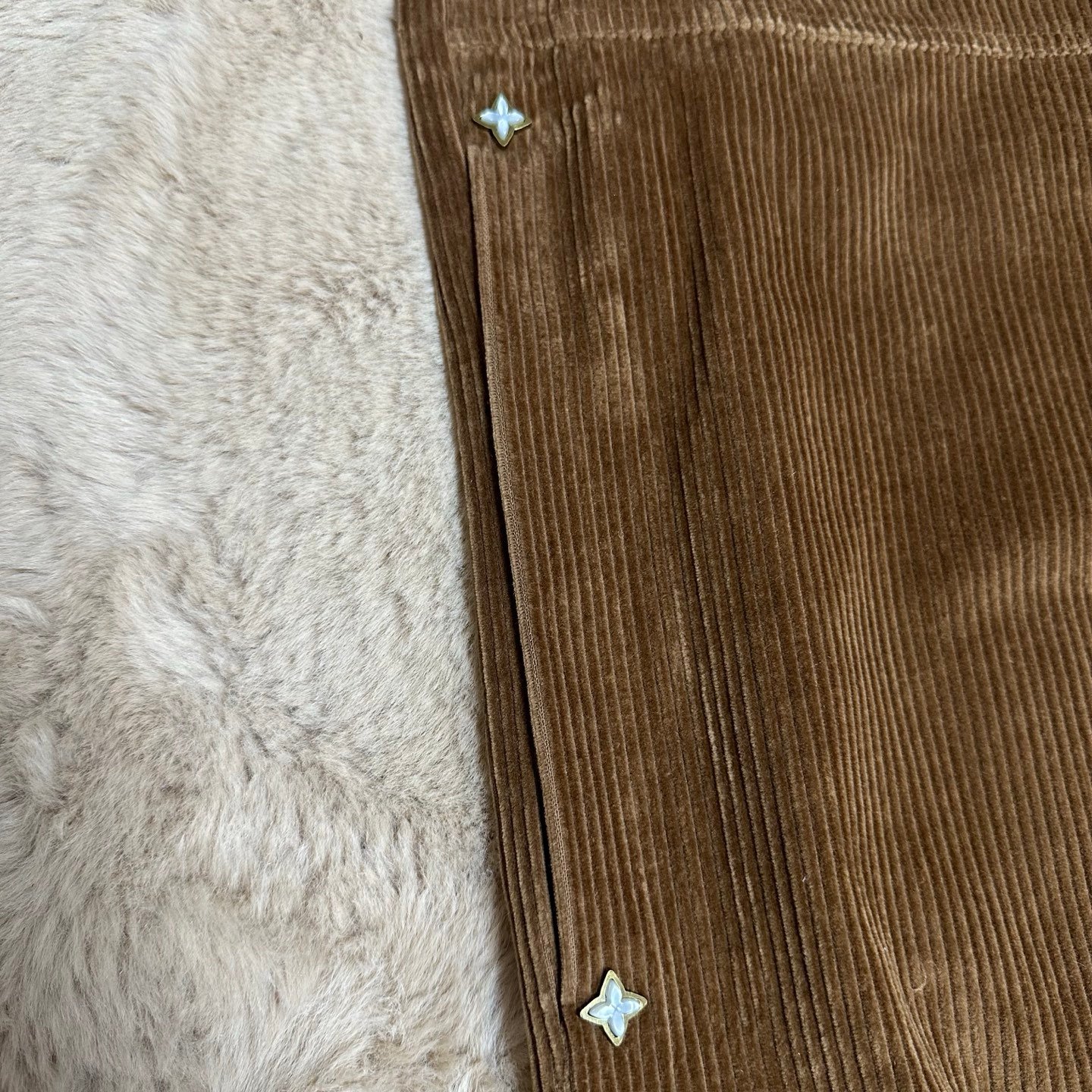 LV Leather Embroidered Letter Pattern Corduroy Pants M6020402 - Image 6