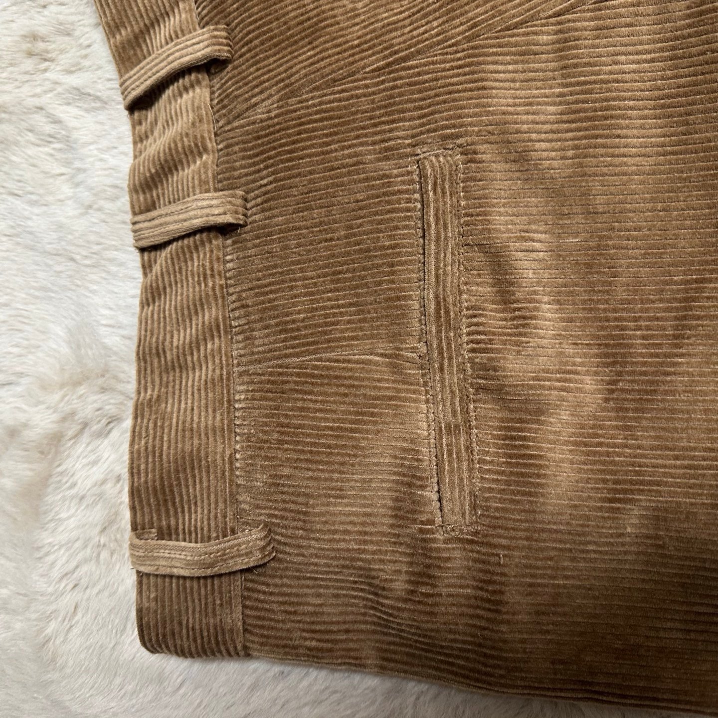 LV Leather Embroidered Letter Pattern Corduroy Pants M6020402 - Image 3