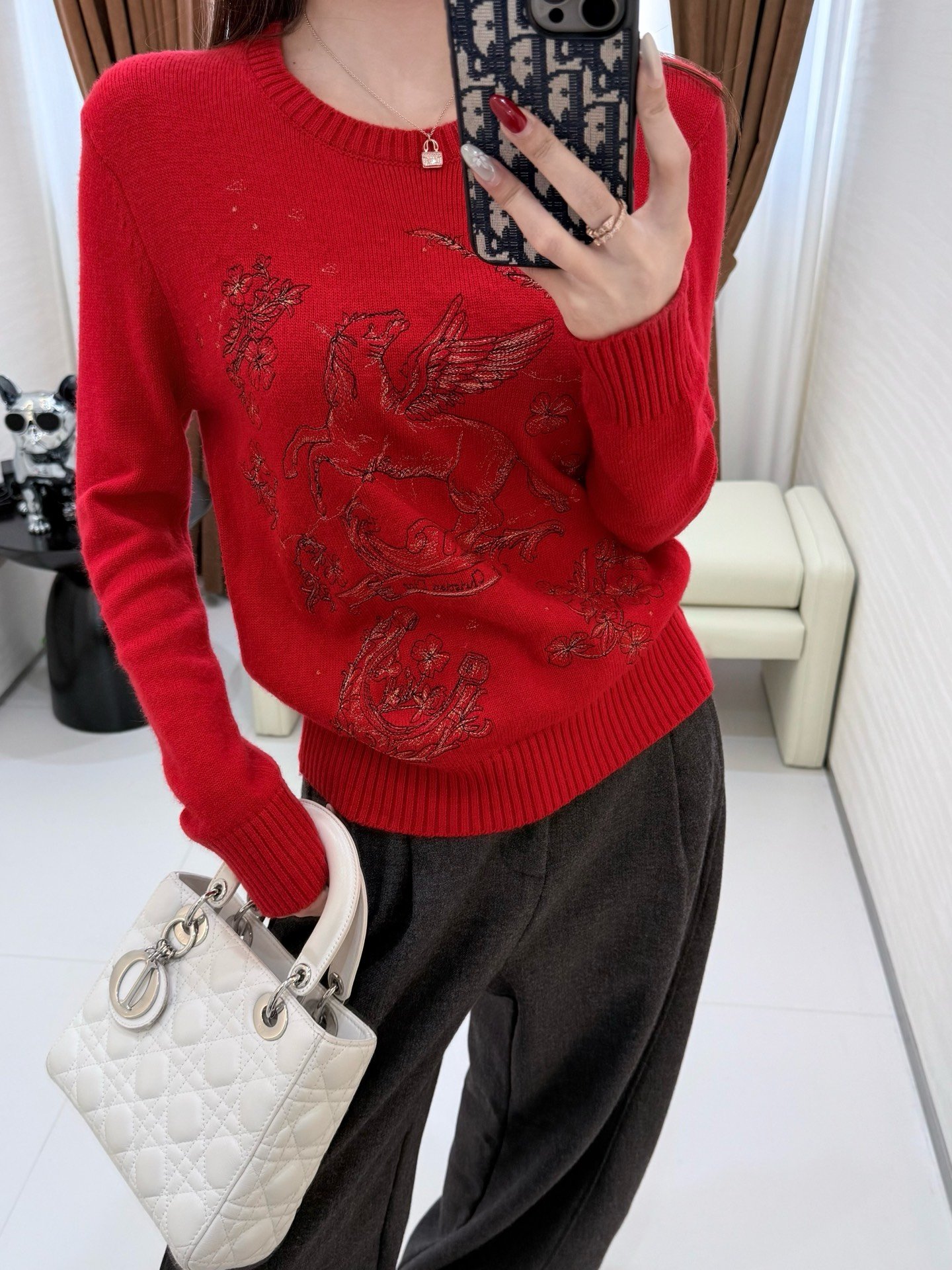 Dior embroidered woolen long-sleeved sweater W6020507 - Image 8