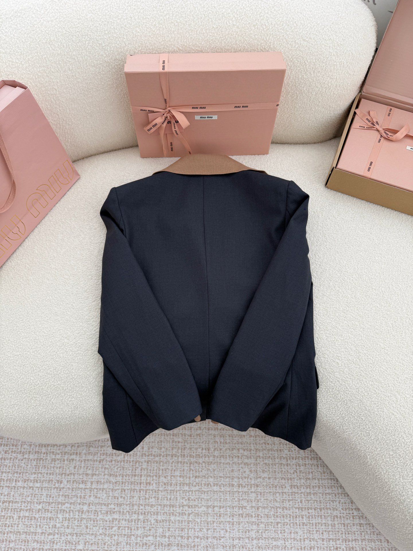 MIUMIU V-neck knitted patchwork blazer W6020902 - Image 5