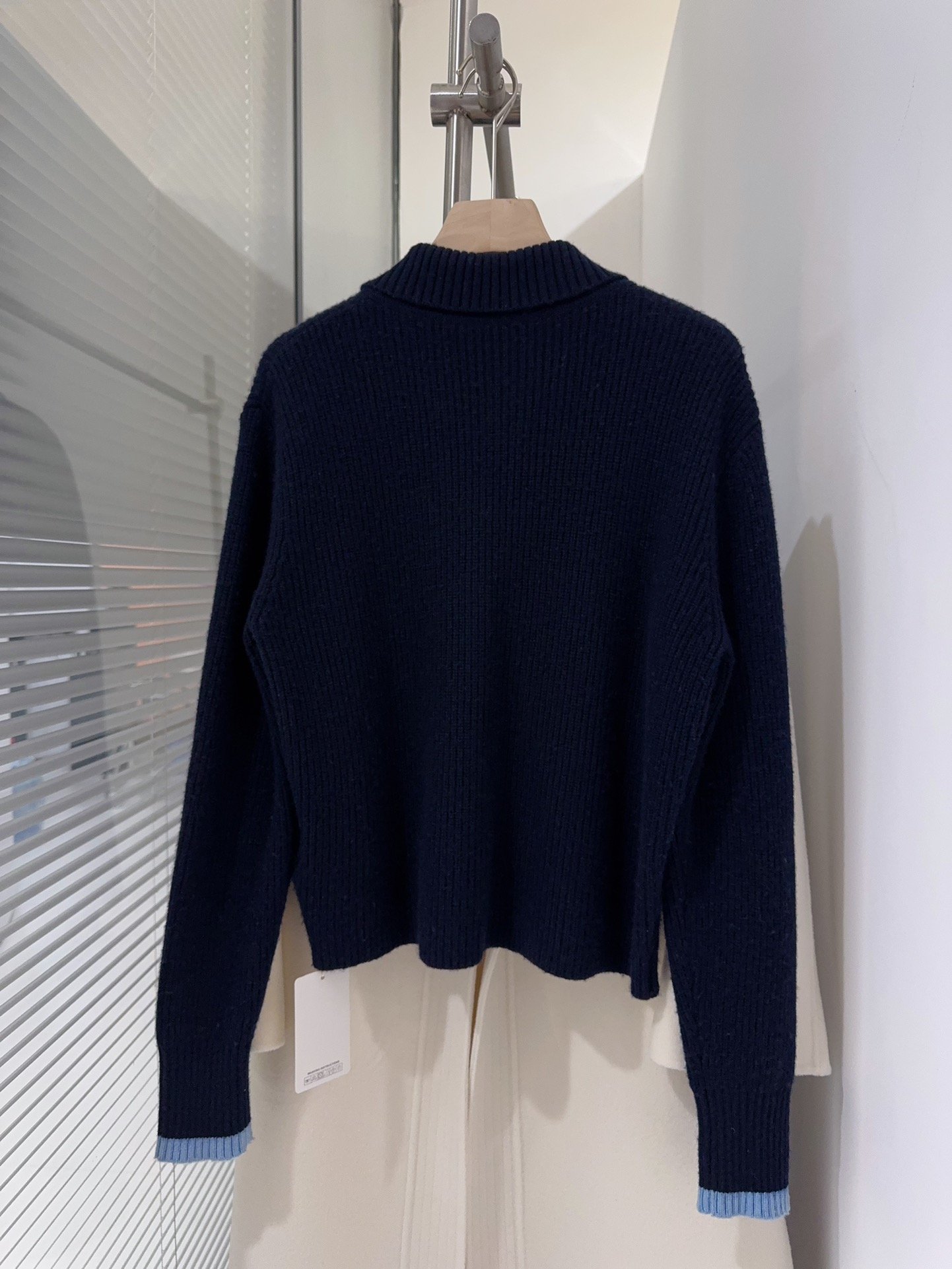 Ann Andelman Official Navy Blue Collared Tie-front W6020905 - Image 3