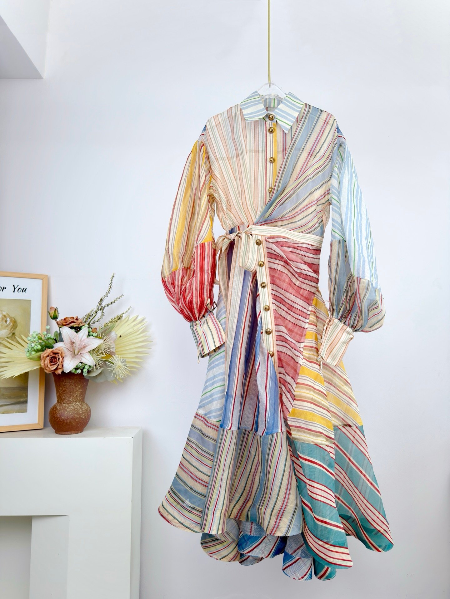 Zimmermann Rebellion Striped Midi Dress W6021205