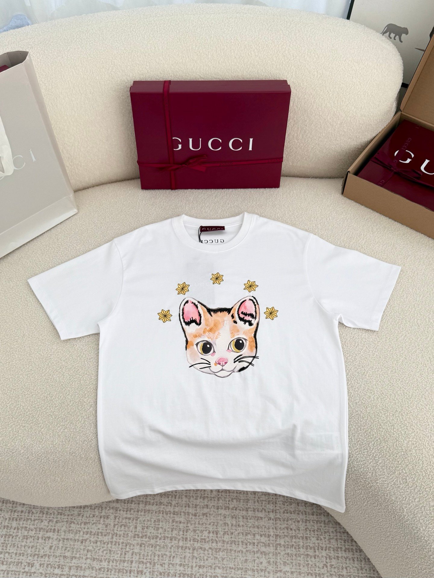 Gucci white cat T-shirt W6021207