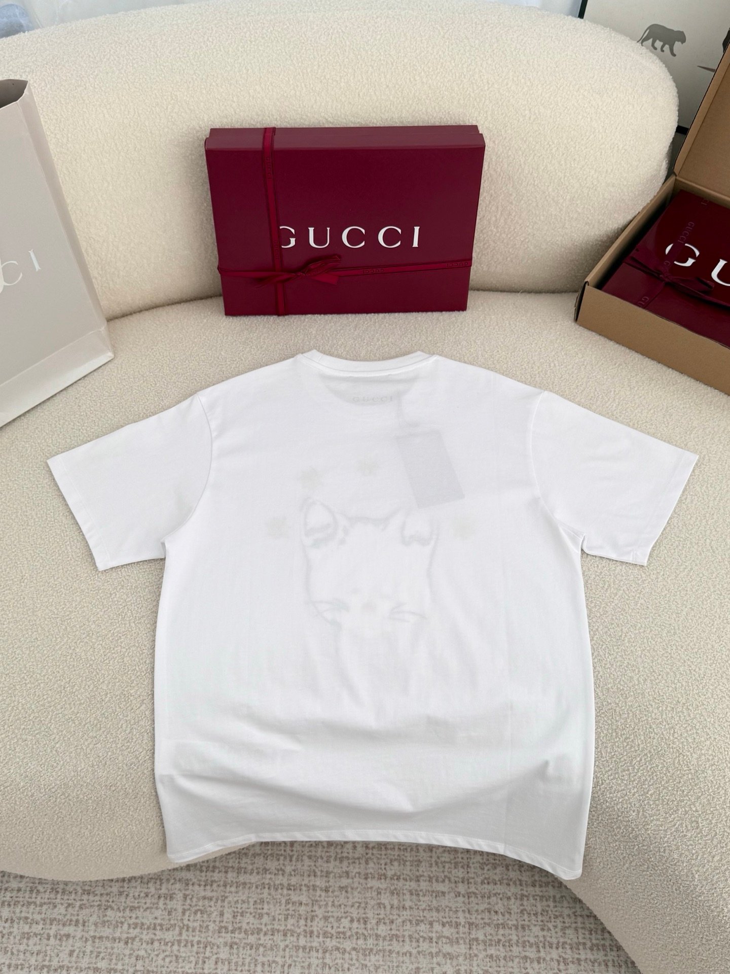 Gucci white cat T-shirt W6021207 - Image 4