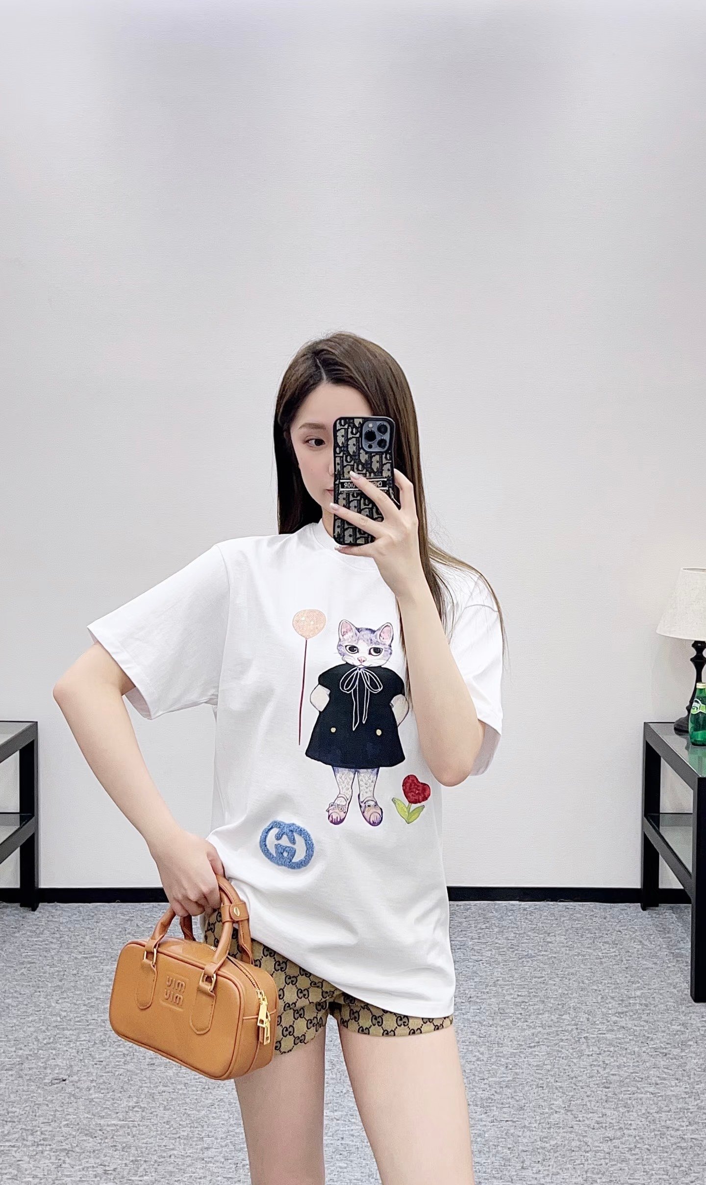 Gucci cat-patterned women's cotton T-shirt W6021208 - Image 2