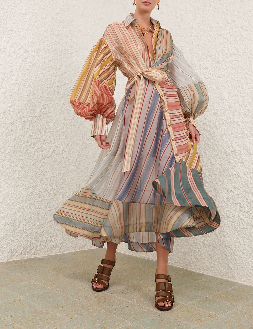 Zimmermann Rebellion Striped Midi Dress W6021205 - Image 2