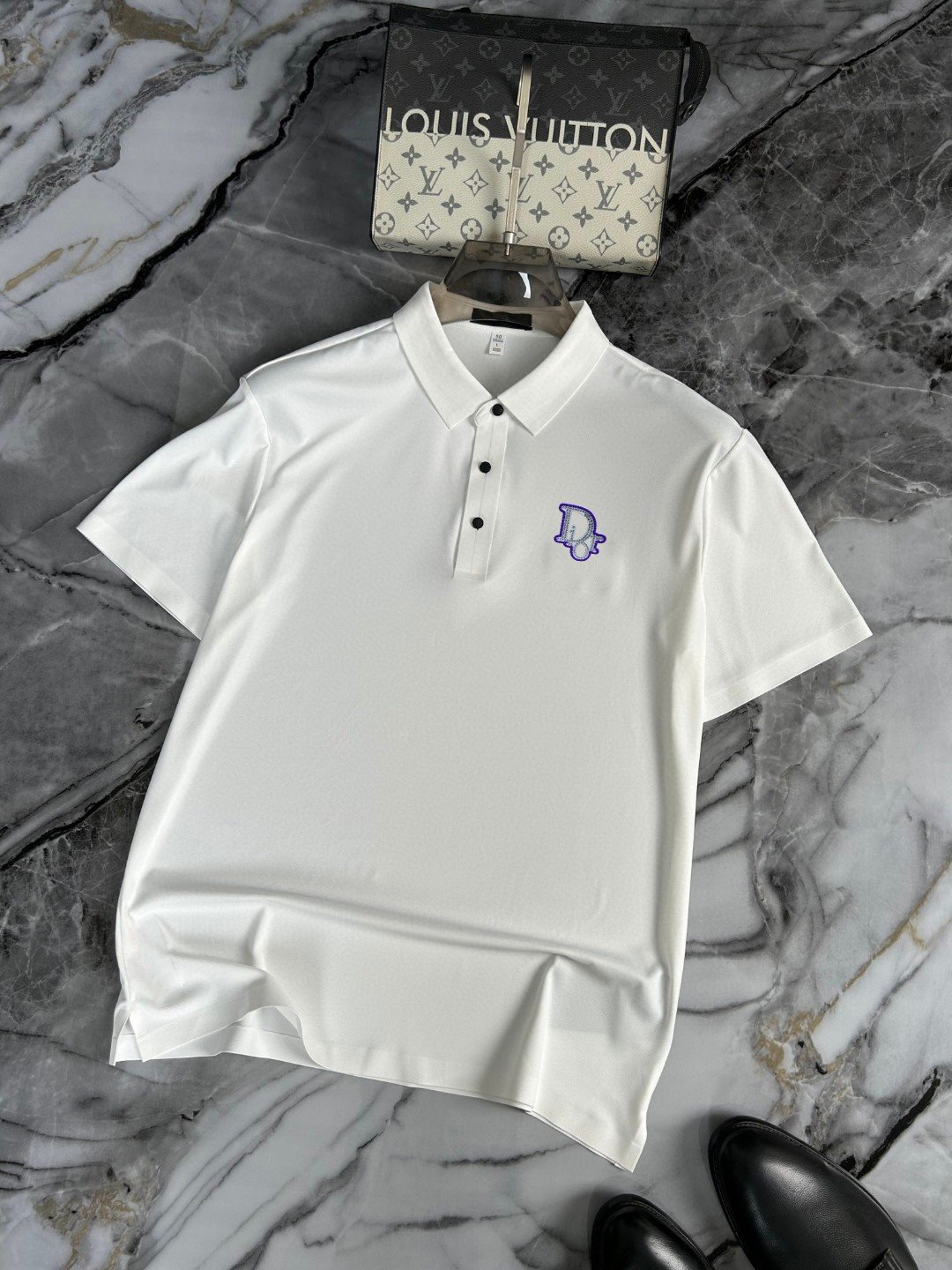 DIOR Invisible Pressure Bonded Silk Mesh Casual Business Short-Sleeved Polo Shirt M6021903 - Image 2