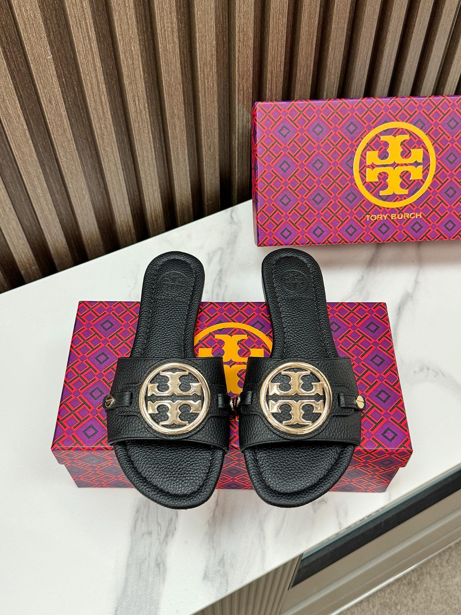 Tory Burch Miller leather flat sandals B6022405 - Image 3