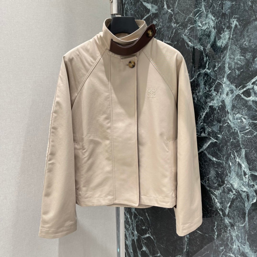 Loewe cotton and silk short parka coat W6022408