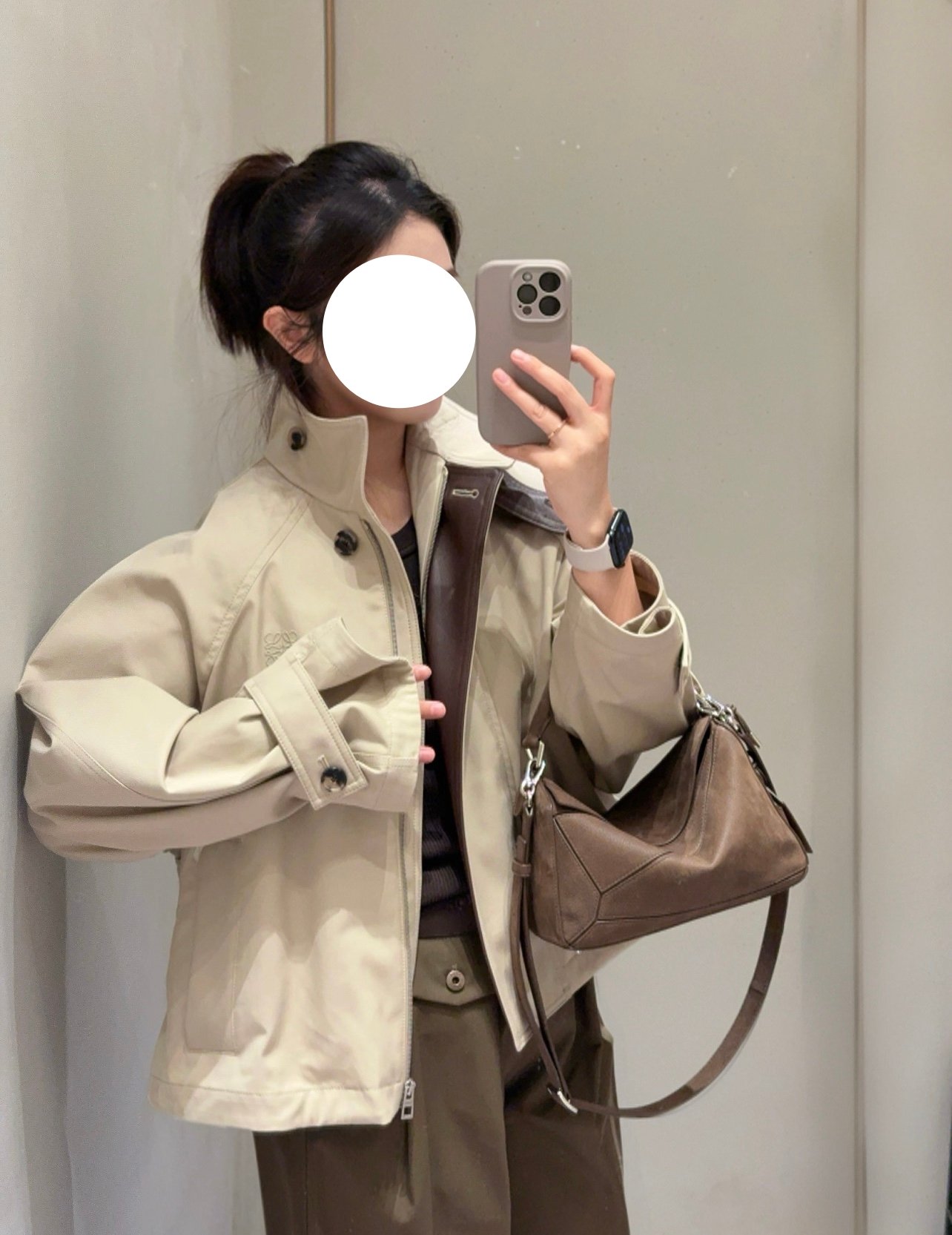 Loewe cotton and silk short parka coat W6022408 - Image 4