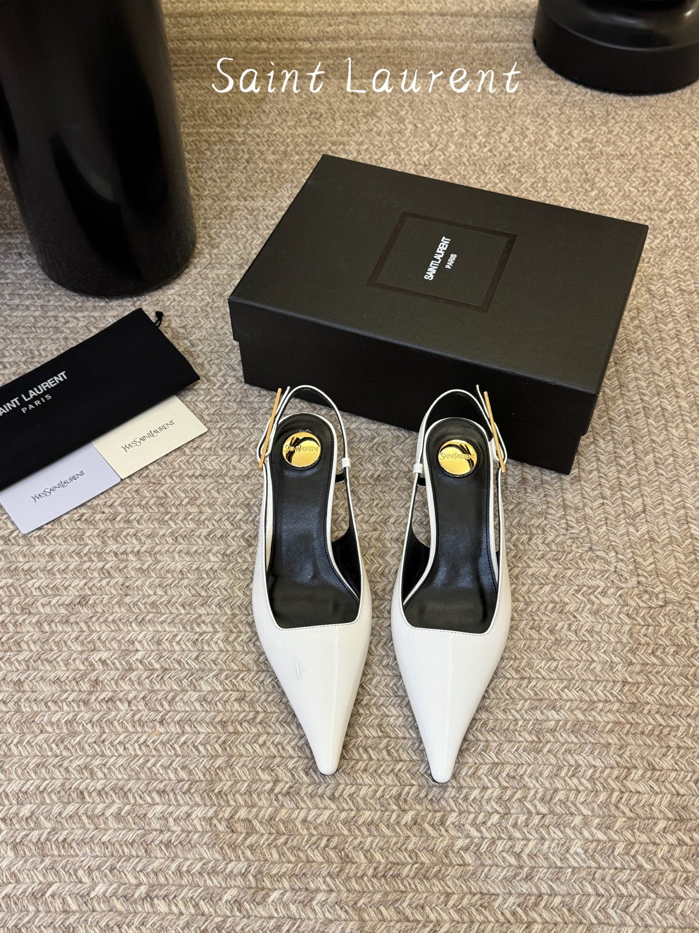 Saint Laurent Lee Slingback Buckle Pumps B6022507 - Image 3