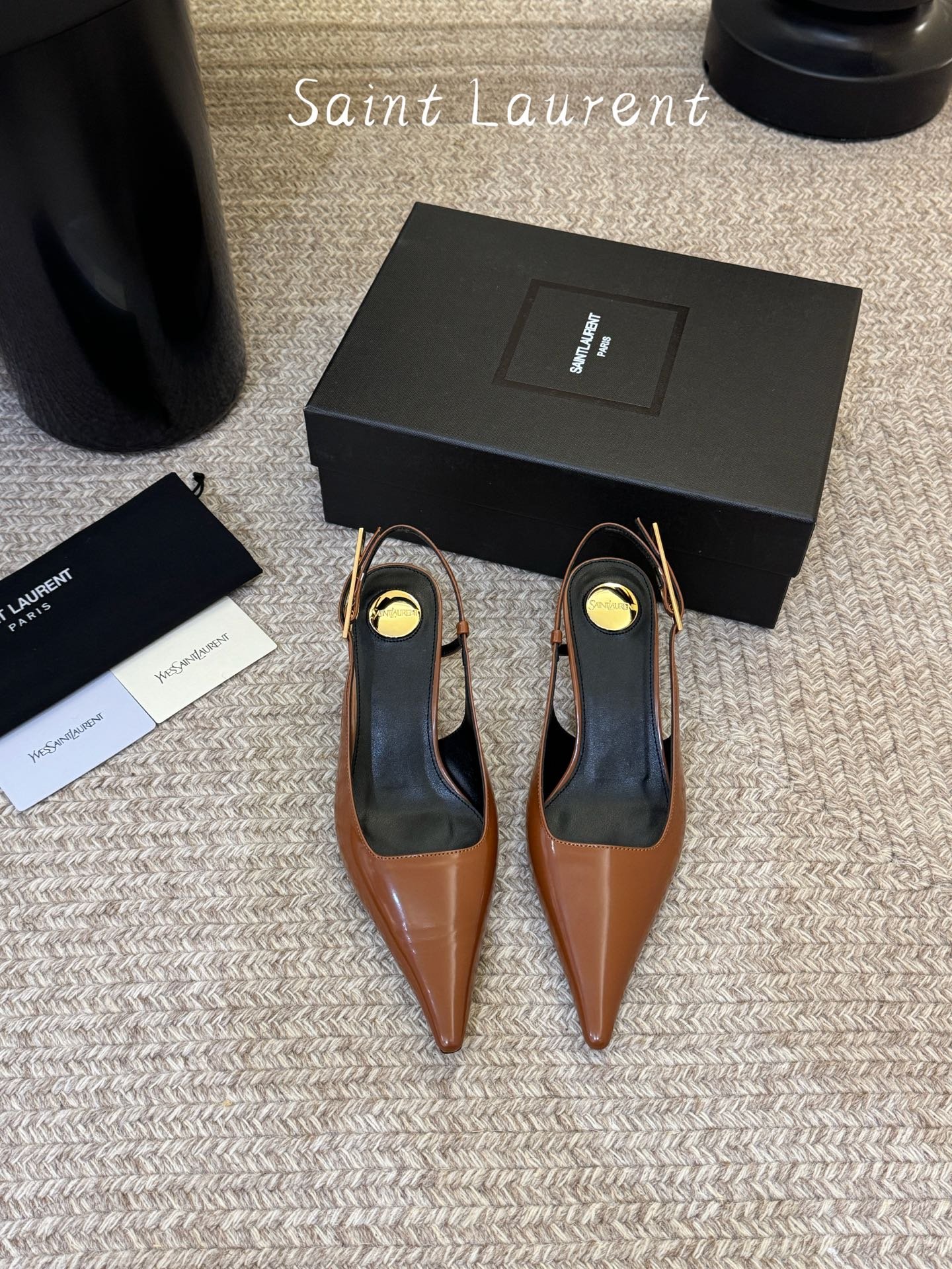 Saint Laurent Lee Slingback Buckle Pumps B6022507 - Image 5