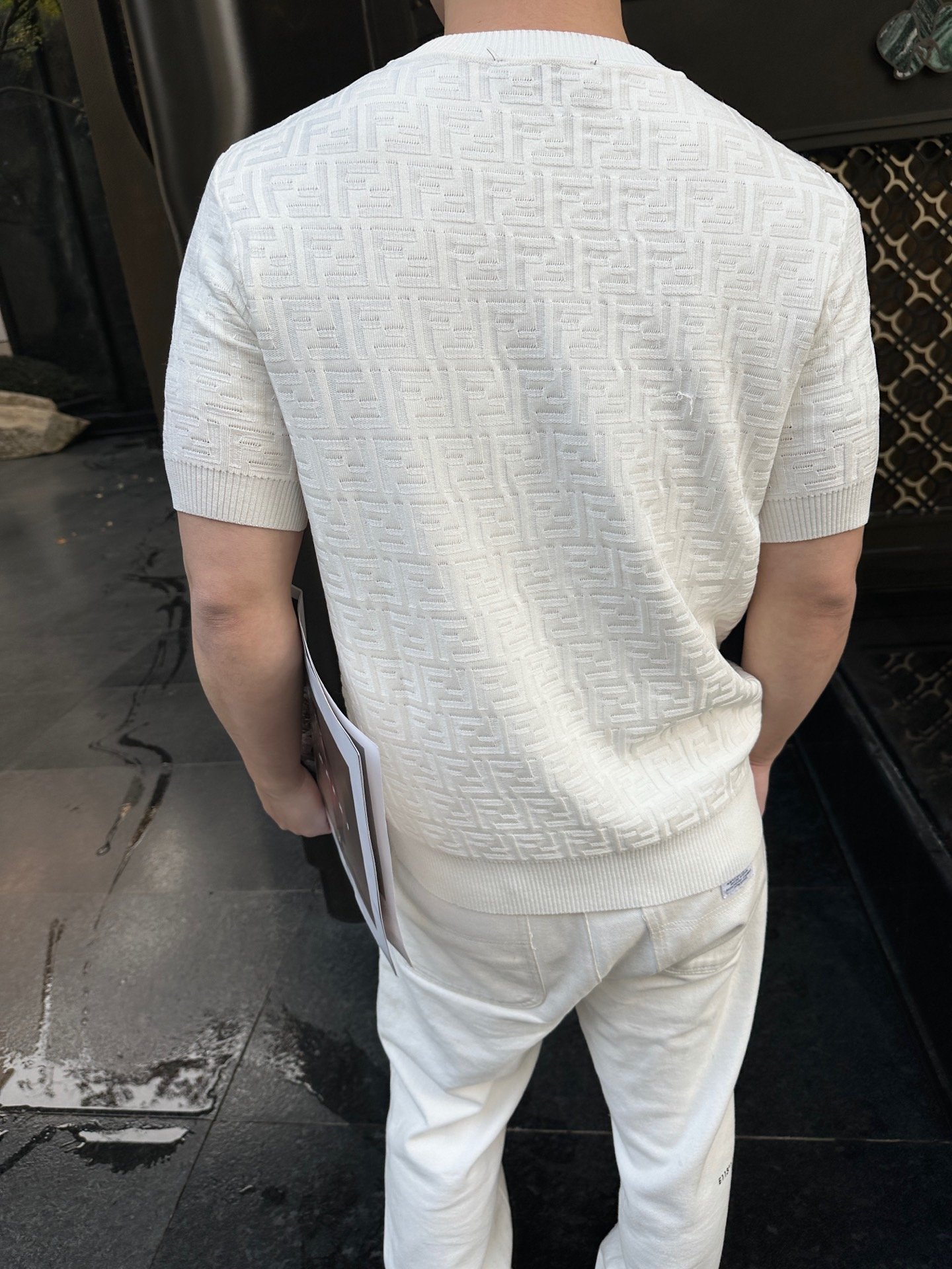 Fendi cotton knitted T-shirt M6022607 - Image 7