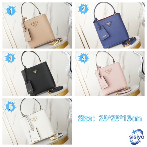 Prada Saffiano Cuir Calfskin Small Panier Bucket Bag B6021206