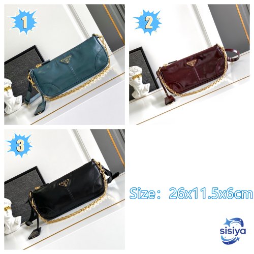 Prada 2002 Large Leather Shoulder Bag B6020407