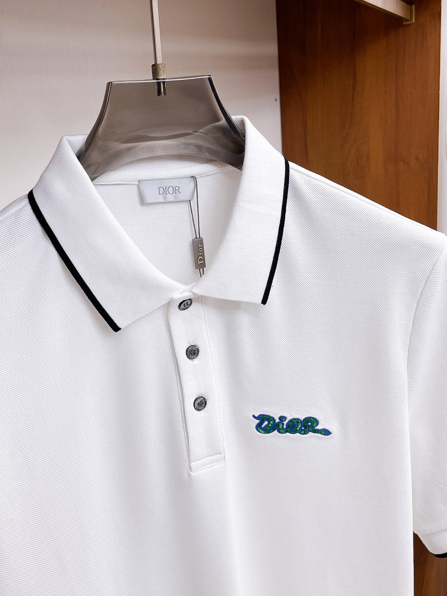Dior Polo Shirt Ivory Cotton Jersey M6030403 - Image 3