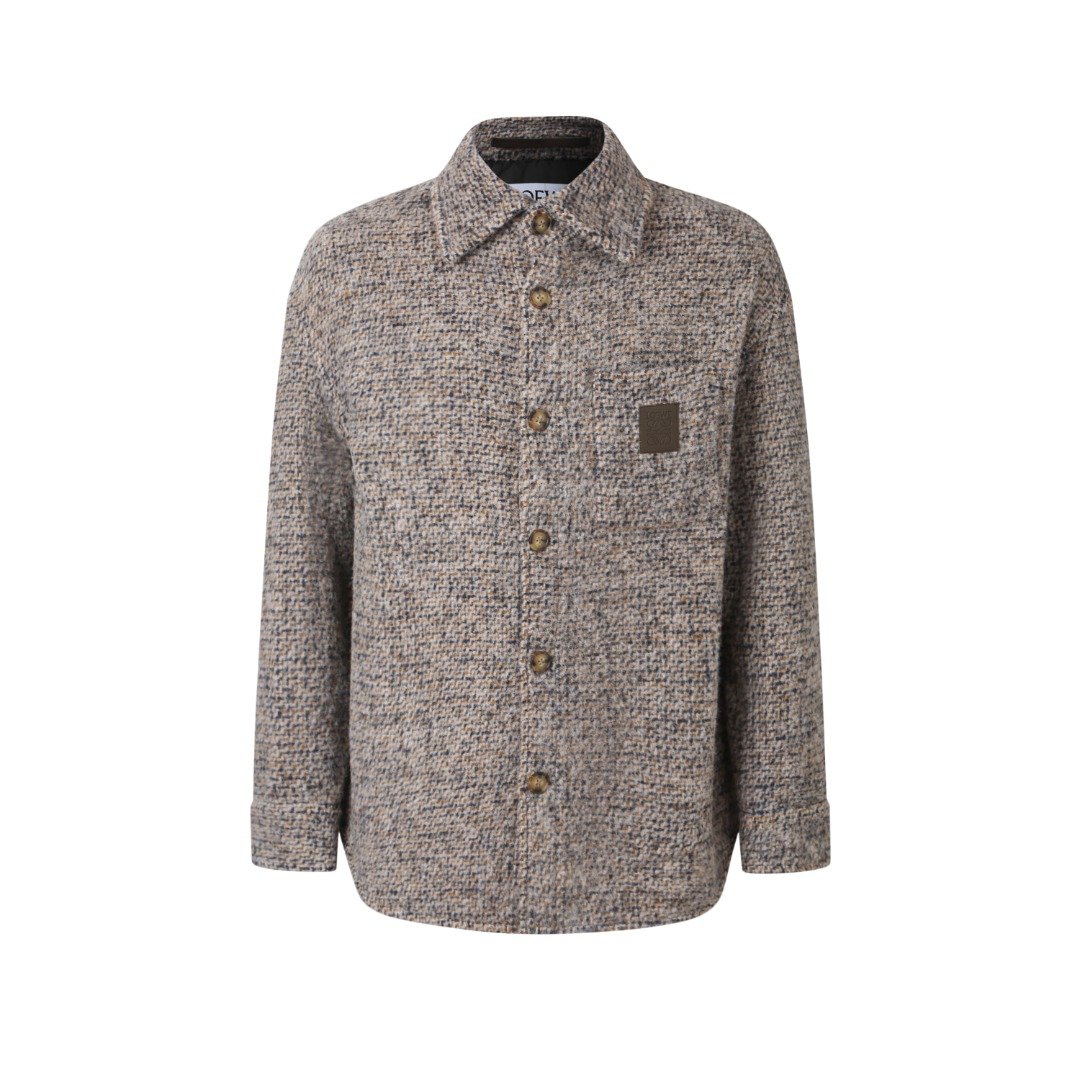Loewe Overshirt in wool and llama blend Beige M6030602