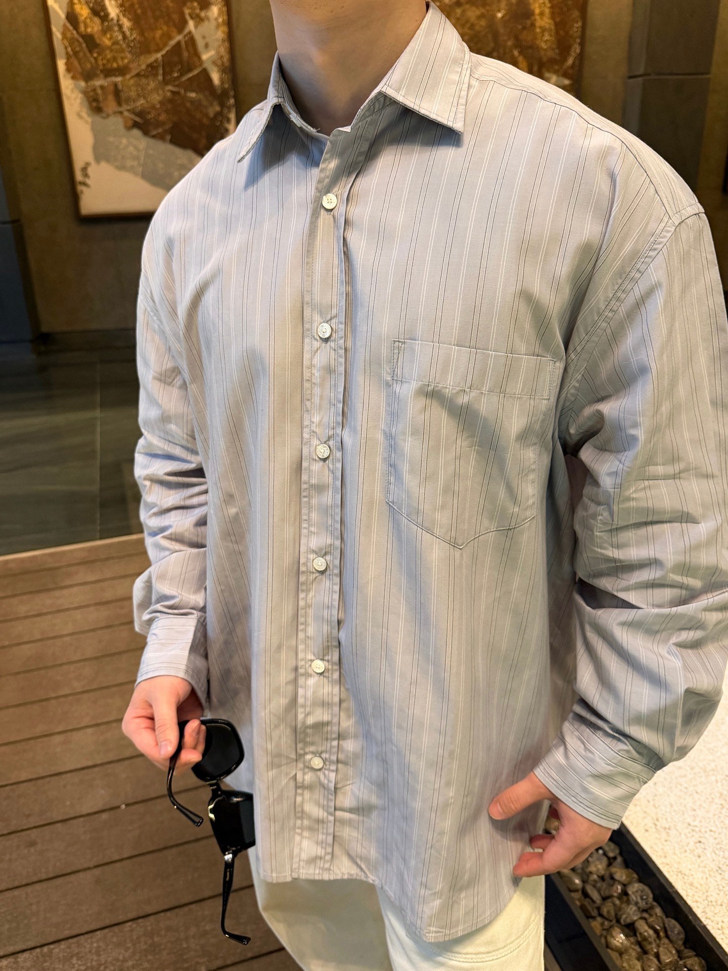 Acne Studios striped long-sleeved casual shirt M6030903 - Image 6